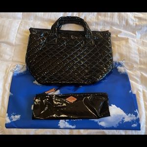 MZ Wallace Black Lacquered Metro Tote
